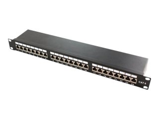 LogiLink - Krosownica - CAT 6e - STP - RJ-45 X 24 - czarny, RAL 9005 - 1U - 19"