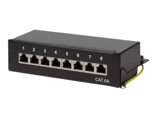 LogiLink - Krosownica - do montażu na ścianie - CAT 6a - STP - RJ-45 X 8 - czarny, RAL 9005