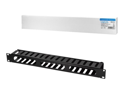 LogiLink - Organizer do kabli - czarny, RAL 9005 - 1U - 19"