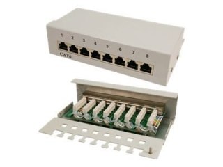 LogiLink Patch Panel Desktop - Krosownica - STP - RJ-45 X 8 - szary, RAL 7035