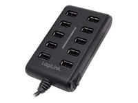 LogiLink USB 2.0 Hub 10-Port - Koncentrator - 10 x USB 2.0 - stacjonarny
