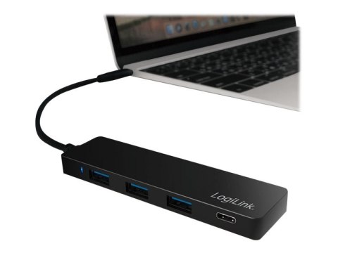 LogiLink Ultra-slim USB-C 3.1 hub - Koncentrator - 3 x SuperSpeed USB 3.0 + 1 x USB-C - stacjonarny