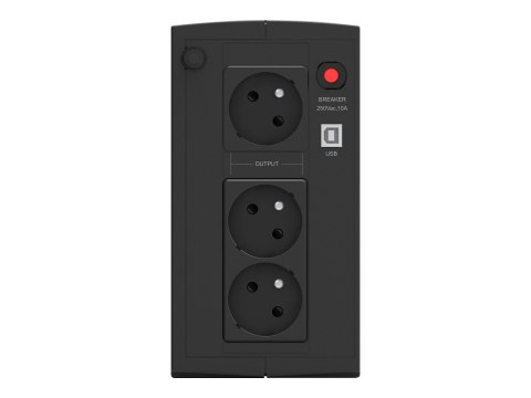 PowerWalker Basic VI 1000 SB FR - UPS - AC 162-290 V - 600 wat - 1000 VA - 5 Ah - USB - złącza wyjściowe: 3