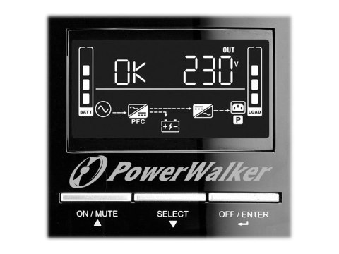PowerWalker VI 1500 CW - UPS - AC 162-290 V - 1050 wat - 1500 VA - 9 Ah - RS-232, USB - złącza wyjściowe: 6