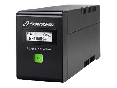 PowerWalker VI 800 SW - UPS - AC 220/230/240 V - 480 wat - 800 VA - 9 Ah - USB - złącza wyjściowe: 2 - czarny