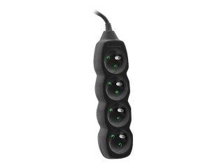 Tracer Power Cord - Linka zasilania - złącza wyjściowe: 4 - 3 m przewód - czarny