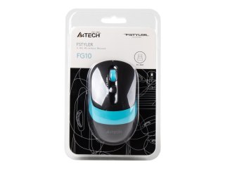 A4Tech FSTYLER Collection FG10 - Mysz - optyczna - 4 przyciski - bezprzewodowa - 2.4 GHz - odbiornik bezprzewodowy USB - niebies