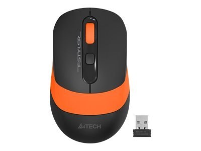 A4Tech FSTYLER Collection FG10 - Mysz - optyczna - 4 przyciski - bezprzewodowa - 2.4 GHz - odbiornik bezprzewodowy USB - pomarań