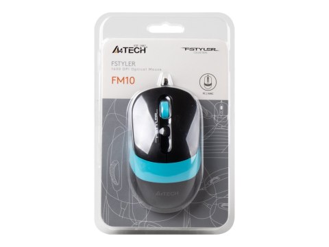 A4Tech FSTYLER Collection FM10 - Mysz - optyczna - 4 przyciski - przewodowa - USB - niebieski
