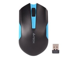A4Tech G3-200N - Mysz - optyczna - 3 przyciski - bezprzewodowa - 2.4 GHz - odbiornik bezprzewodowy USB - czarny, niebieski