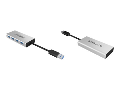 ICY BOX IB-AC6104 - Koncentrator - 4 x SuperSpeed USB 3.0 - stacjonarny