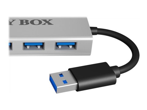 ICY BOX IB-AC6104 - Koncentrator - 4 x SuperSpeed USB 3.0 - stacjonarny