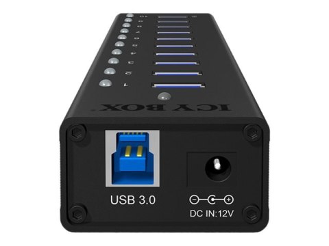 ICY BOX IB-AC6110 - Koncentrator - 10 x SuperSpeed USB 3.0 - stacjonarny