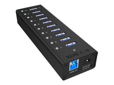 ICY BOX IB-AC6110 - Koncentrator - 10 x SuperSpeed USB 3.0 - stacjonarny
