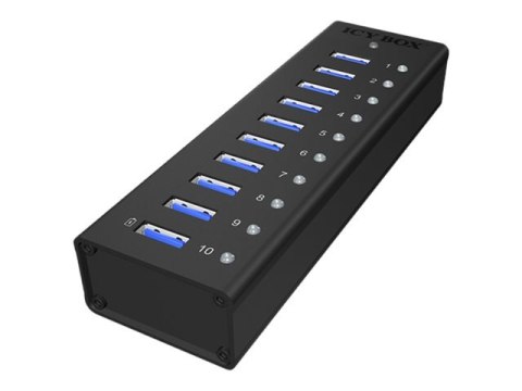 ICY BOX IB-AC6110 - Koncentrator - 10 x SuperSpeed USB 3.0 - stacjonarny