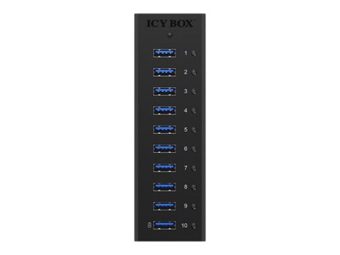 ICY BOX IB-AC6110 - Koncentrator - 10 x SuperSpeed USB 3.0 - stacjonarny
