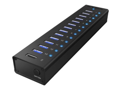 ICY BOX IB-AC6113 - Koncentrator - 13 x SuperSpeed USB 3.0 - stacjonarny