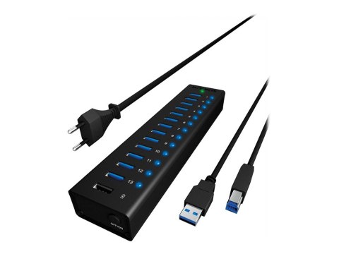 ICY BOX IB-AC6113 - Koncentrator - 13 x SuperSpeed USB 3.0 - stacjonarny