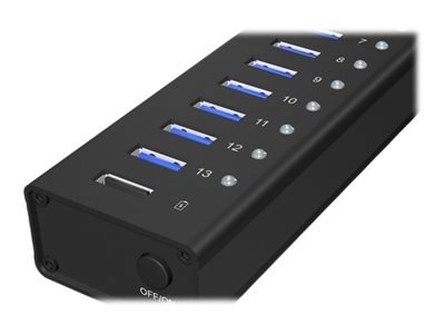ICY BOX IB-AC6113 - Koncentrator - 13 x SuperSpeed USB 3.0 - stacjonarny