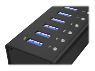 ICY BOX IB-AC618 - Koncentrator - 7 x SuperSpeed USB 3.0 - stacjonarny