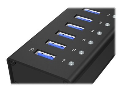 ICY BOX IB-AC618 - Koncentrator - 7 x SuperSpeed USB 3.0 - stacjonarny