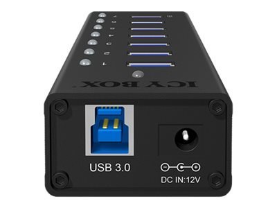 ICY BOX IB-AC618 - Koncentrator - 7 x SuperSpeed USB 3.0 - stacjonarny