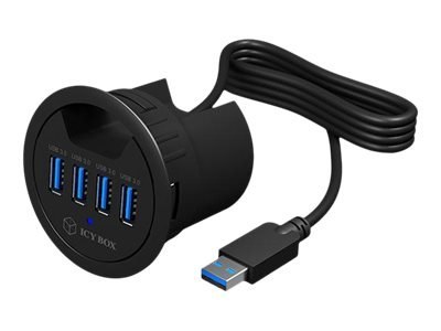 ICY BOX IB-HUB1403 - Koncentrator - 4 x SuperSpeed USB 3.0 - montaż podtynkowy