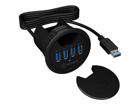 ICY BOX IB-HUB1403 - Koncentrator - 4 x SuperSpeed USB 3.0 - montaż podtynkowy
