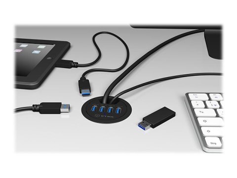 ICY BOX IB-HUB1403 - Koncentrator - 4 x SuperSpeed USB 3.0 - montaż podtynkowy