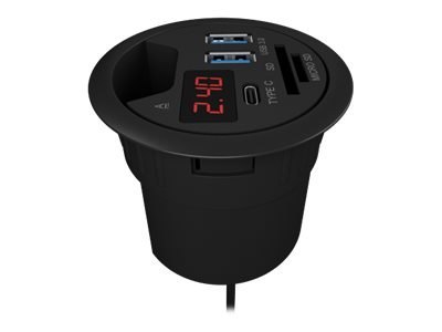 ICY BOX IB-Hub1404 - Koncentrator - 2 x SuperSpeed USB 3.0 + 1 x USB-C - montaż podtynkowy