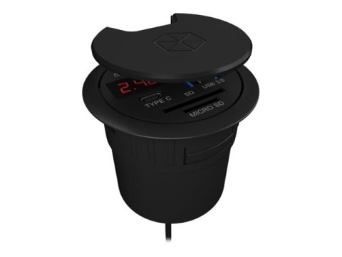 ICY BOX IB-Hub1404 - Koncentrator - 2 x SuperSpeed USB 3.0 + 1 x USB-C - montaż podtynkowy