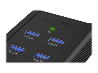 ICY BOX IB-Hub1411-QC3 - Koncentrator - 4 x SuperSpeed USB 3.0 - stacjonarny, montowany na ścianie
