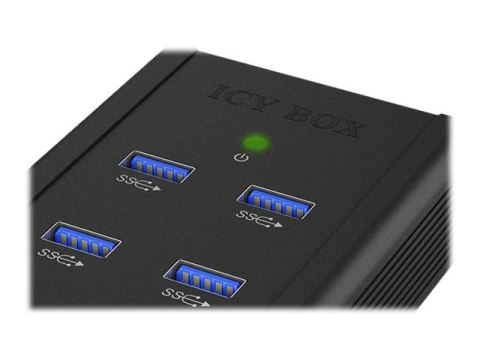 ICY BOX IB-Hub1411-QC3 - Koncentrator - 4 x SuperSpeed USB 3.0 - stacjonarny, montowany na ścianie