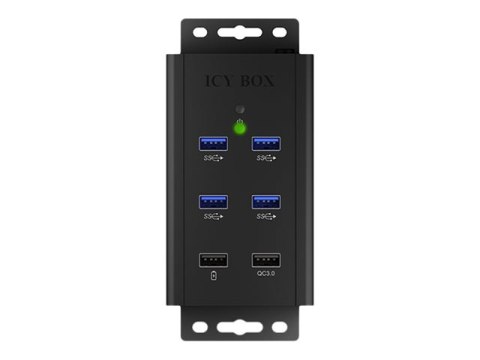 ICY BOX IB-Hub1411-QC3 - Koncentrator - 4 x SuperSpeed USB 3.0 - stacjonarny, montowany na ścianie