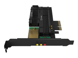 ICY BOX IB-PCI215M2-HSL - Przejściówka interfejsu - M.2 - M.2 Card - PCIe 3.0 x4 - antracyt, czarny