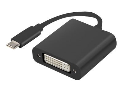 Lanberg - Adapter wideo - połączenie podwójne - USB-C męski do DVI combo 24+5-pin żeński - 15 cm - czarny