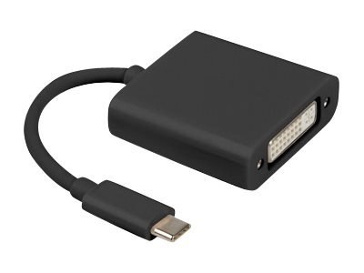 Lanberg - Adapter wideo - połączenie podwójne - USB-C męski do DVI combo 24+5-pin żeński - 15 cm - czarny
