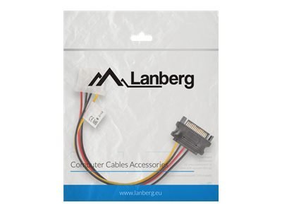 Lanberg - Adapter zasilania - 4 piny zasilanie wewnętrzne (F) do zasilanie SATA (M) - 15 cm