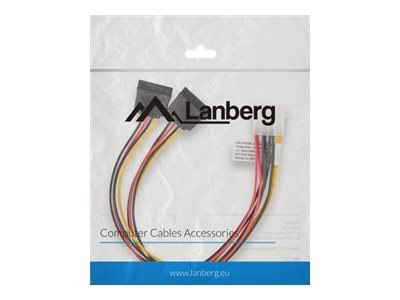 Lanberg - Adapter zasilania - 4 piny zasilanie wewnętrzne (M) do zasilanie SATA (F) - 30 cm