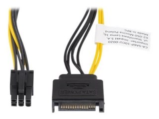 Lanberg - Adapter zasilania - zasilanie 6 pin PCIe (M) do zasilanie SATA (M) - 20 cm