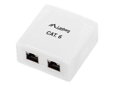 Lanberg - Gniazdko informatyczne - CAT 6 - UTP - RJ-45 X 2 - biały