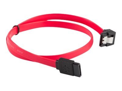 Lanberg - Kabel SATA - Serial ATA 150/300 - SATA (F) kątowe, zatrzask do SATA (F) proste, zatrzask - 50 cm - czerwony