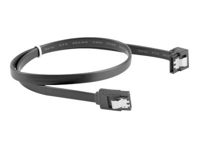 Lanberg - Kabel SATA - Serial ATA 150/300/600 - SATA (F) kątowe, zatrzask do SATA (F) proste, zatrzask - 50 cm - czarny