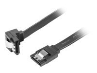 Lanberg - Kabel SATA - Serial ATA 150/300/600 - SATA (F) kątowe, zatrzask do SATA (F) proste, zatrzask - 50 cm - czarny