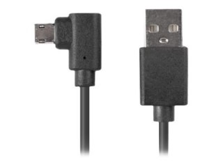 Lanberg - Kabel USB - Micro-USB Typ B (M) kątowe do USB (M) - USB 2.0 - 1.8 m - kątowe - czarny