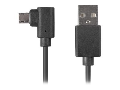 Lanberg - Kabel USB - Micro-USB Typ B (M) kątowe do USB (M) - USB 2.0 - 1.8 m - kątowe - czarny