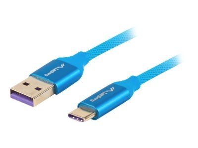 Lanberg - Kabel USB - USB (M) do USB-C (M) - USB 2.0 - 5 A - 1 m - niebieski