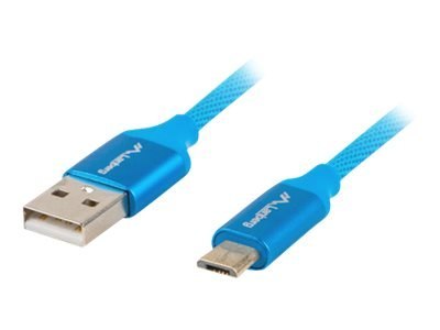 Lanberg - Kabel USB - USB (M) do Micro-USB Typ B (M) - USB 2.0 - 1 m - niebieski