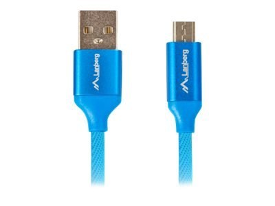 Lanberg - Kabel USB - USB (M) do Micro-USB Typ B (M) - USB 2.0 - 1 m - niebieski
