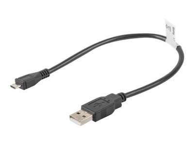 Lanberg - Kabel USB - USB (M) do Micro-USB Typ B (M) - USB 2.0 - 30 cm - czarny